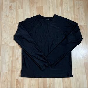 Aerie Womens Black Swim Long Sleeve Top Size Large